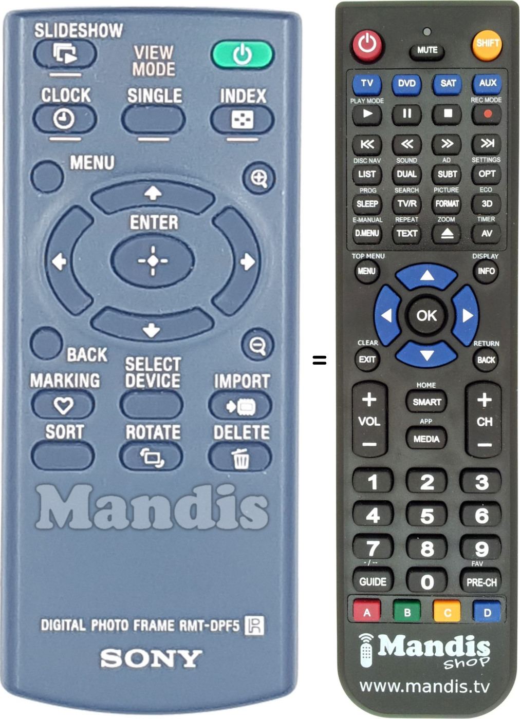 Télécommande équivalente RMT-DPF5