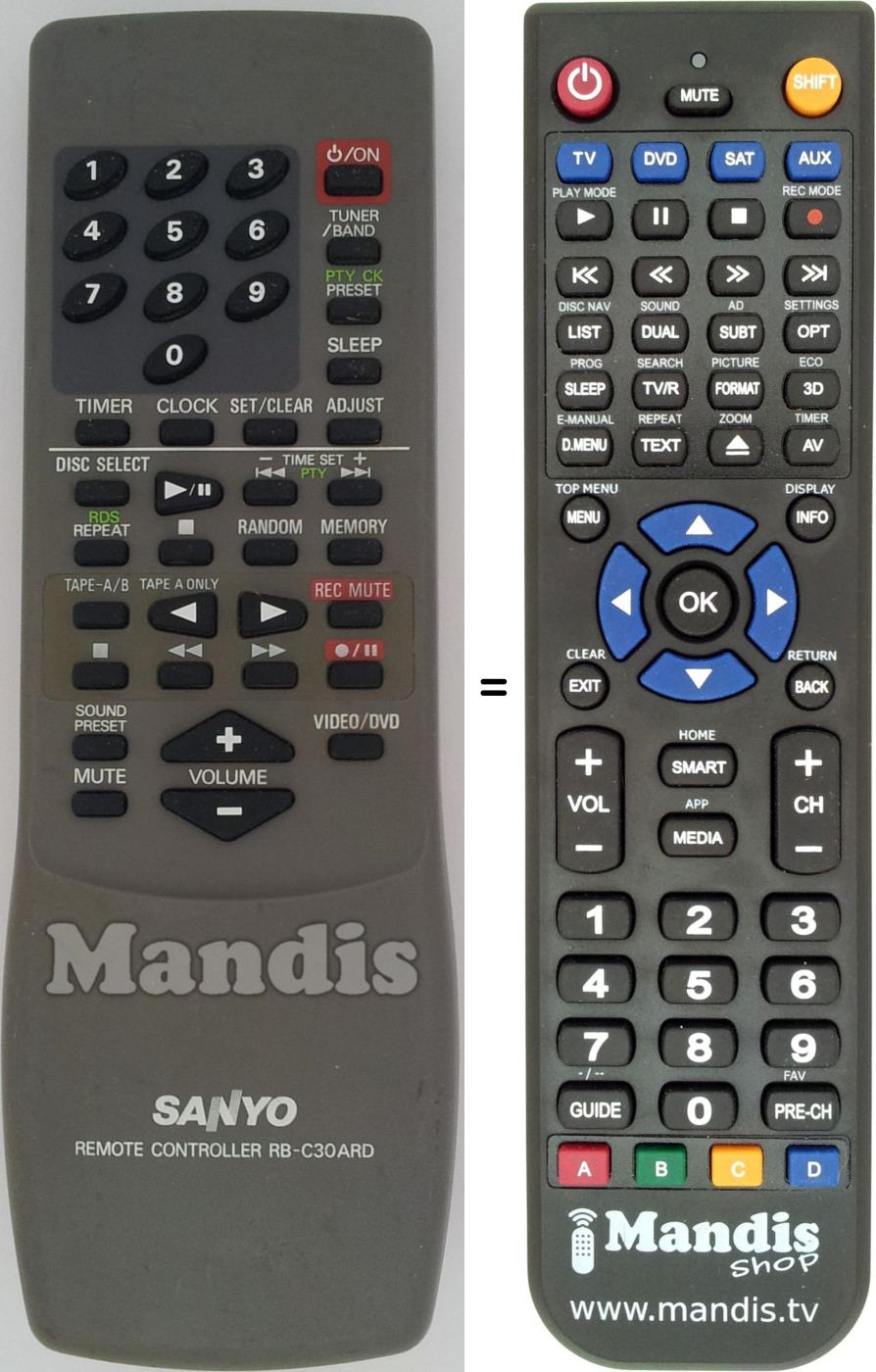 Télécommande équivalente RB-C30ARD