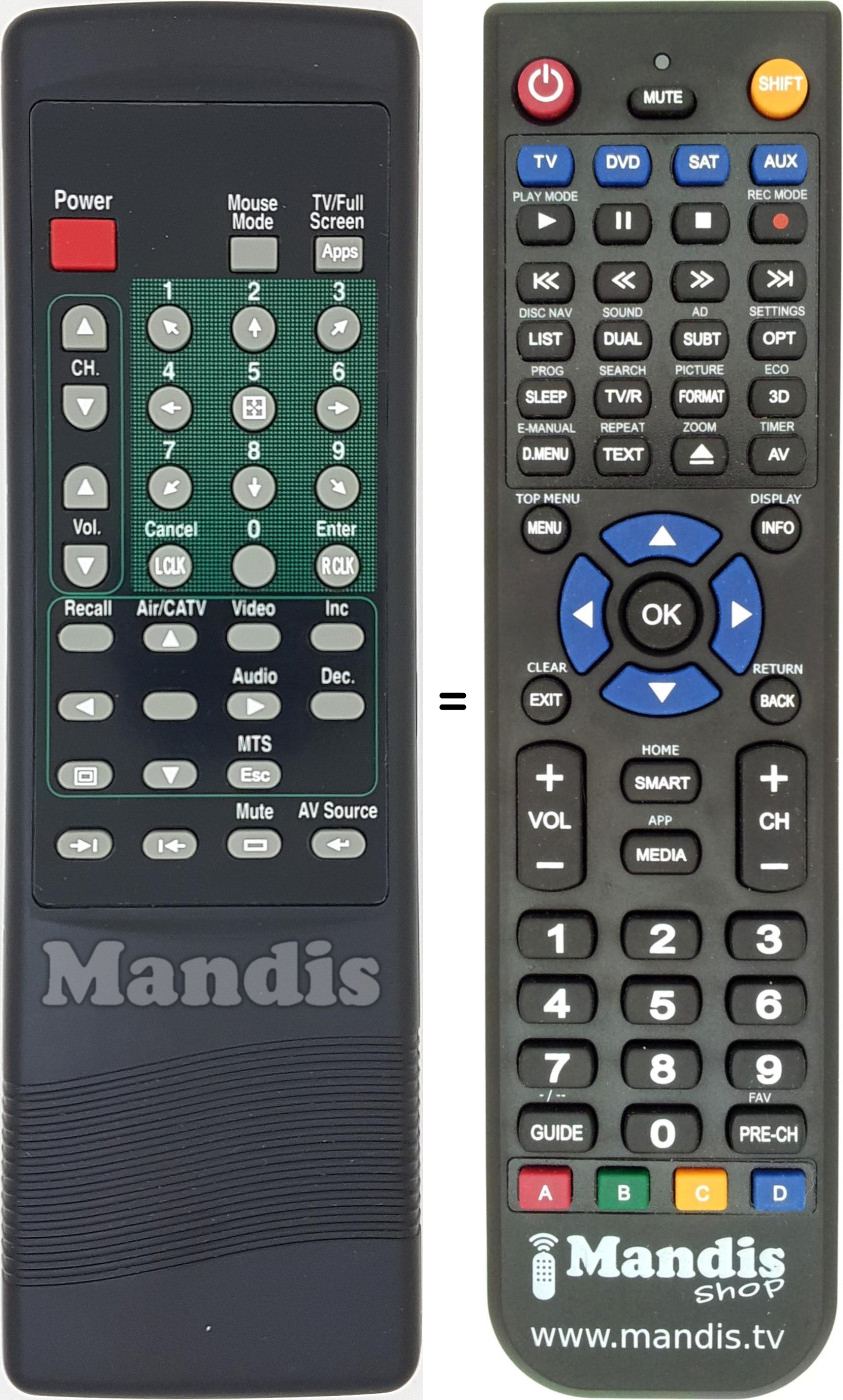Télécommande équivalente UREC001T