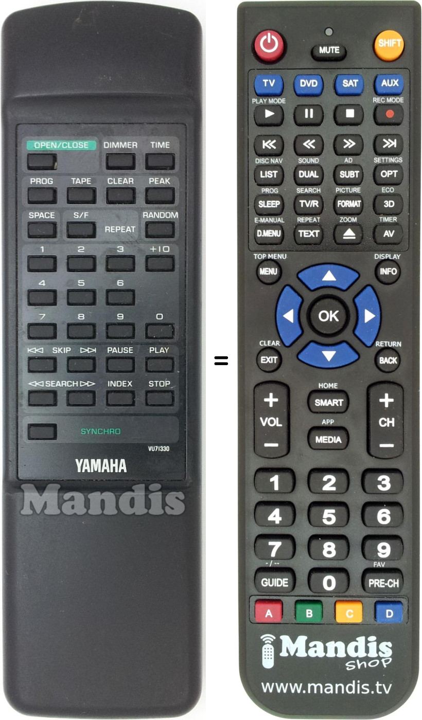 Télécommande équivalente Yamaha VU713300