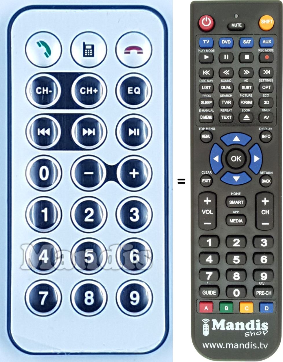 Replacement remote control REMCON2158