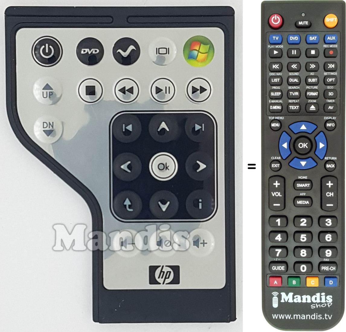 Replacement remote control RC176230801B