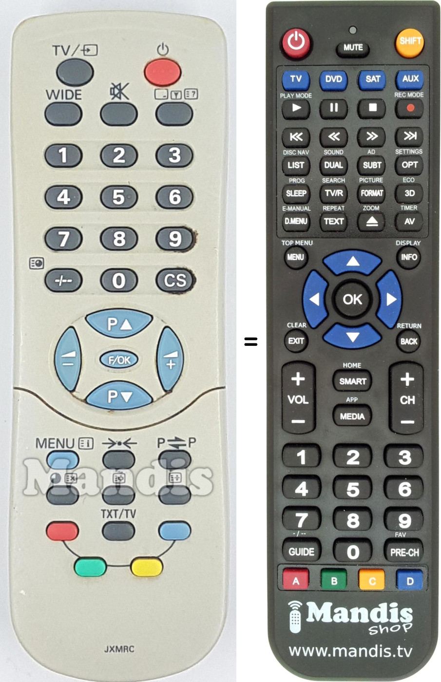 Replacement remote control JXMRC