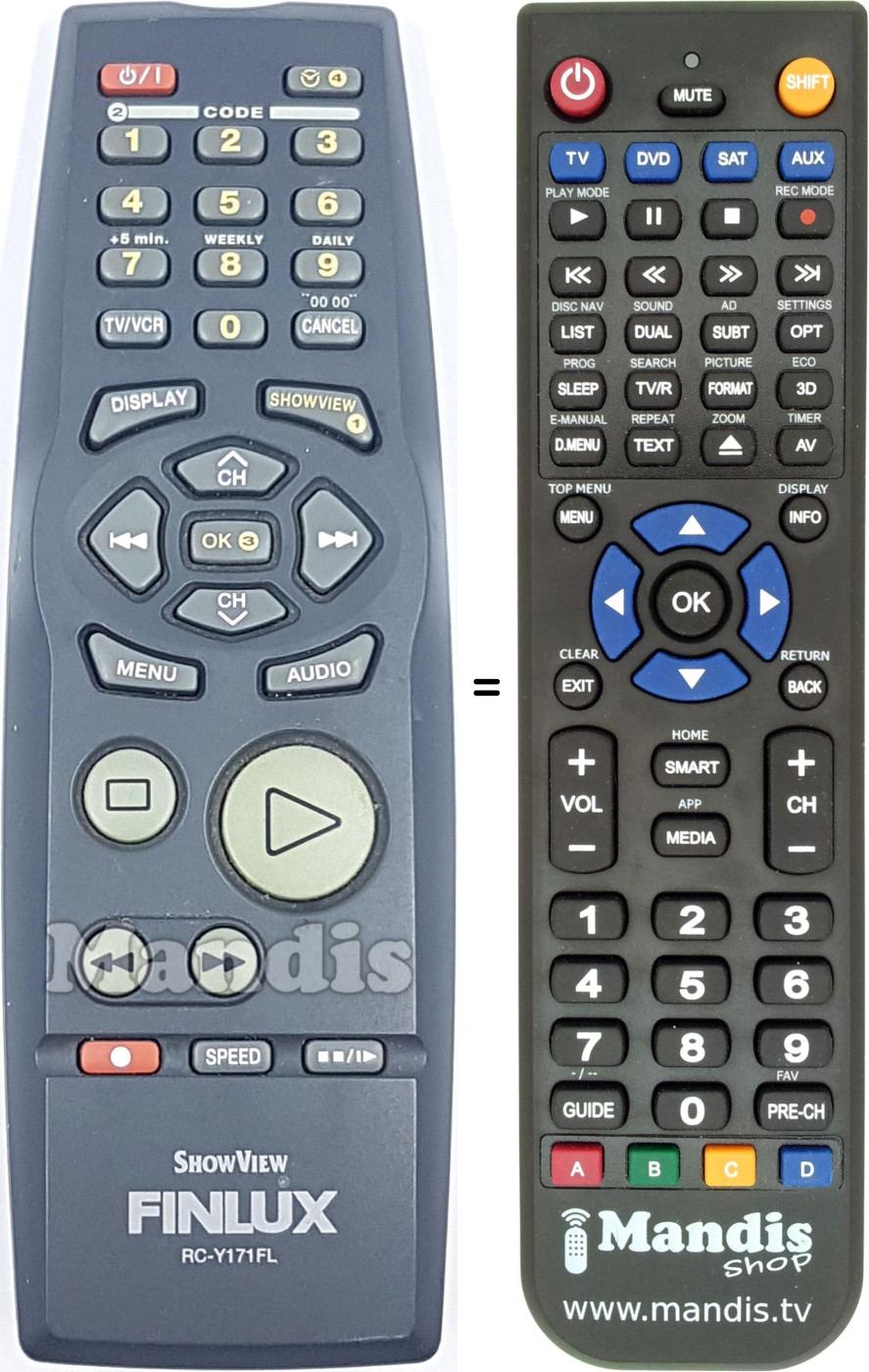 Replacement remote control RC-Y171FL