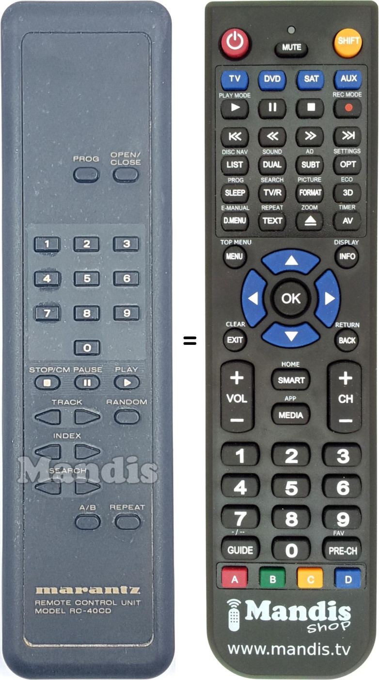 Télécommande équivalente RC40CD
