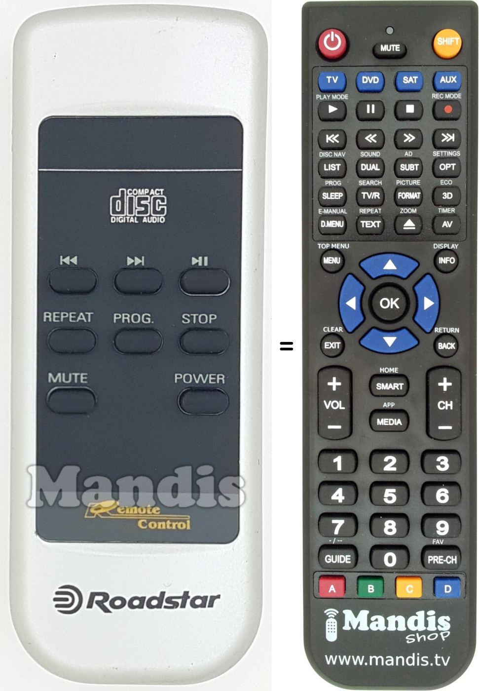 Replacement remote control REMCON1657