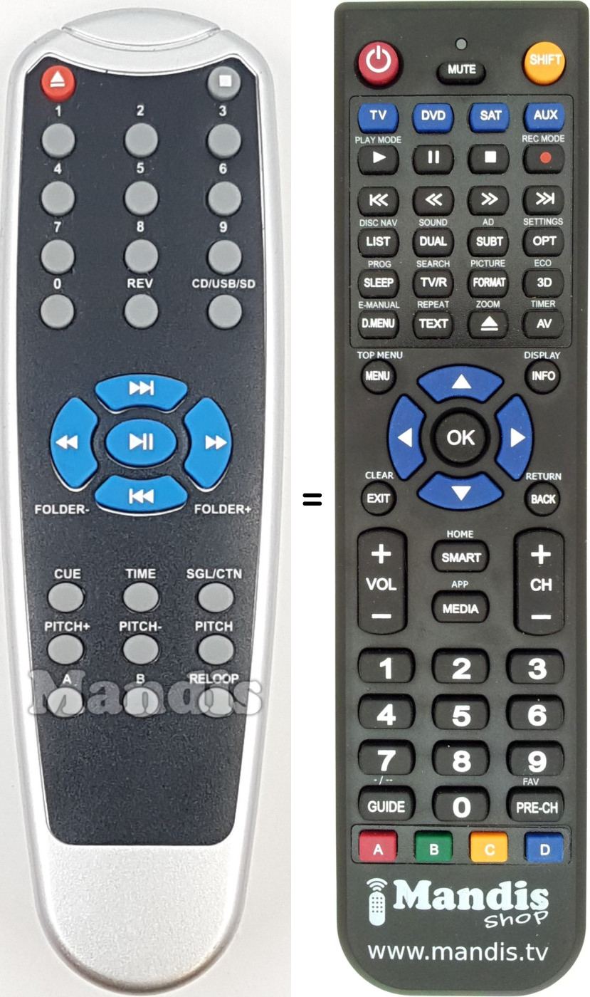 Replacement remote control REMCON1727