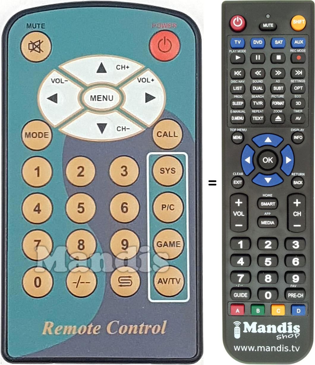 Replacement remote control REMCON1761