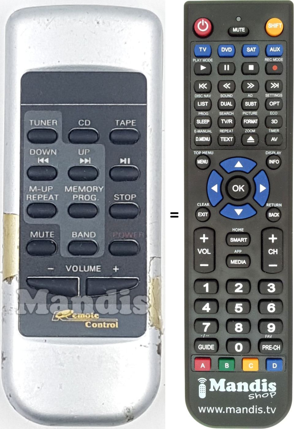 Replacement remote control REMCON1807