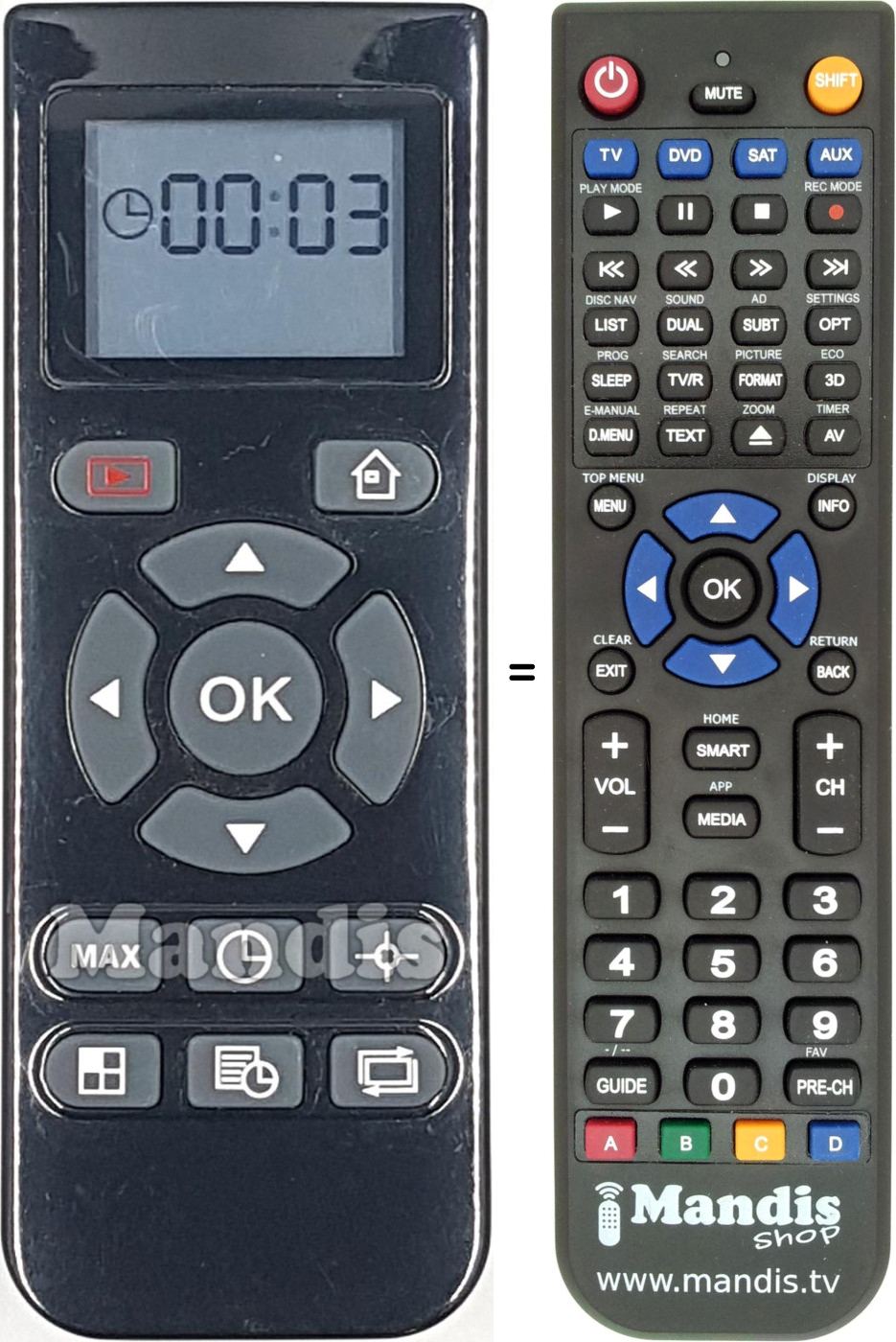 Replacement remote control REMCON1818