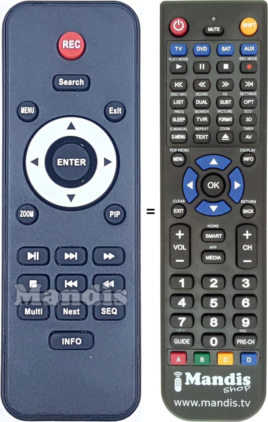 Replacement remote control REMCON1829