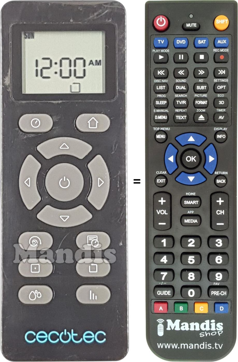 Télécommande équivalente REMCON2128