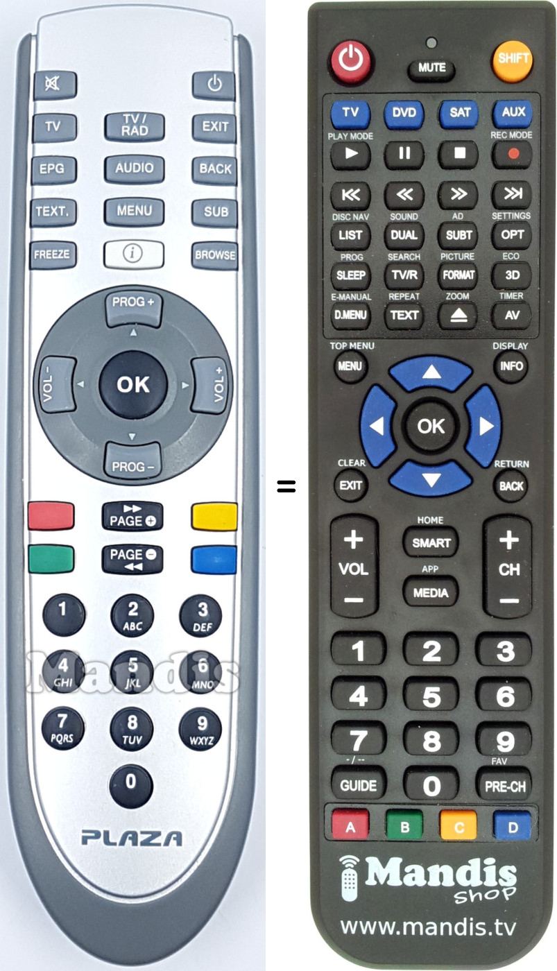 Replacement remote control REMCON2168