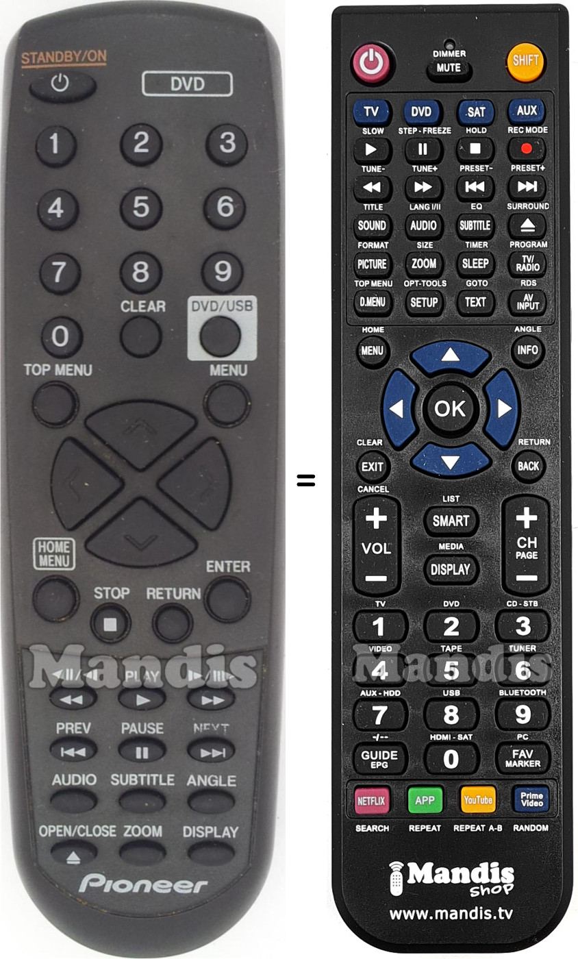 T&eacute;l&eacute;commande &eacute;quivalente Pioneer 076E0SH05A