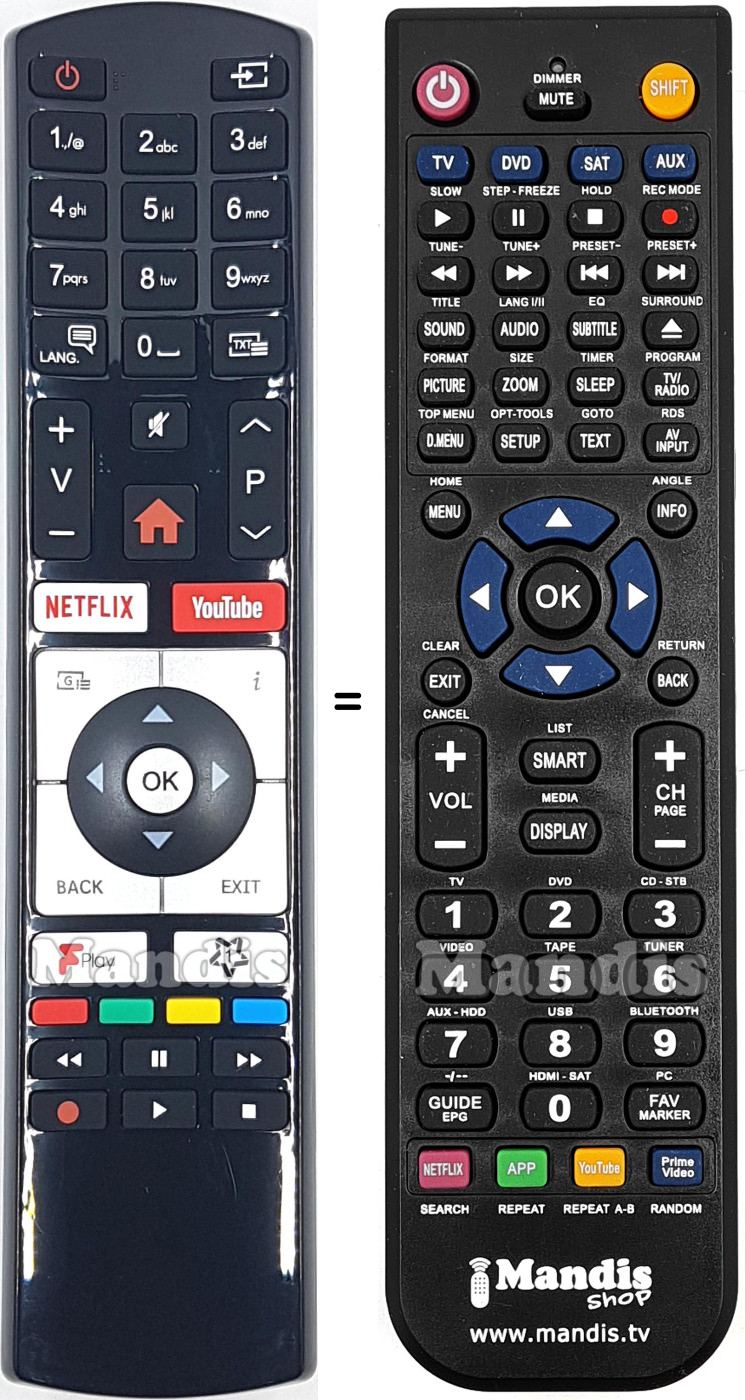 Replacement remote control Digihome RC4319P