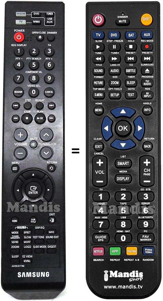 Replacement remote control Samsung AH59-01778E