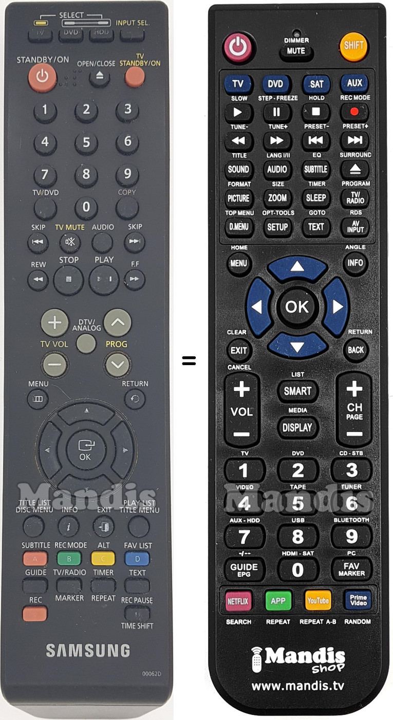 T&eacute;l&eacute;commande &eacute;quivalente AK59-00062D