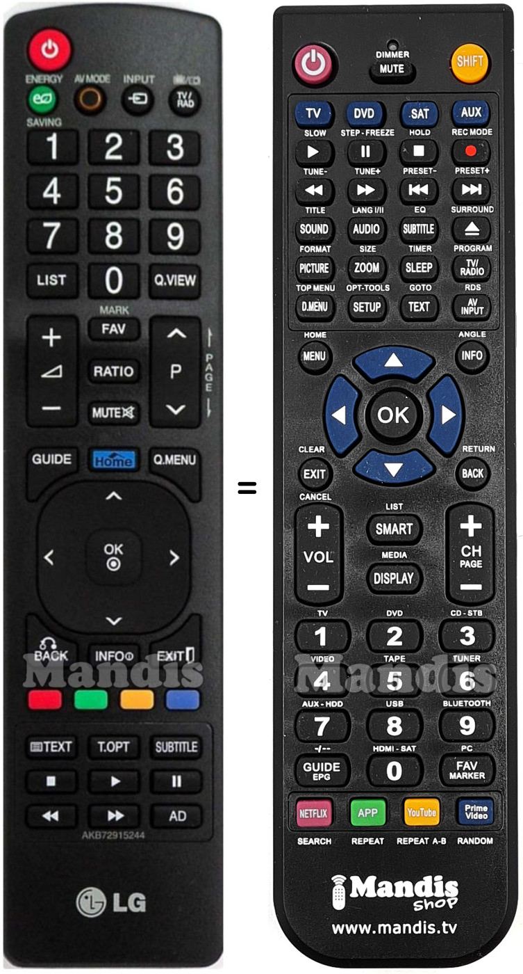 Replacement remote control Goldstar AKB72915244