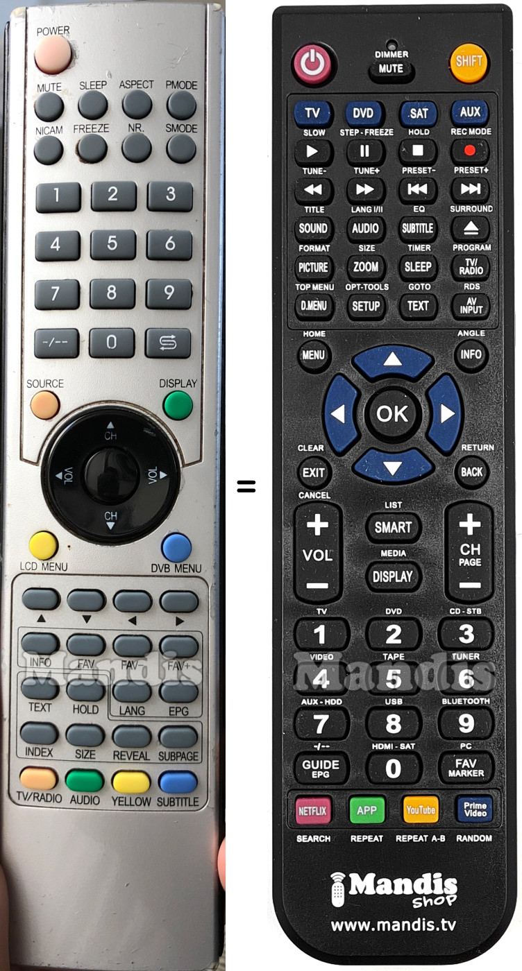 Replacement remote control Belson BSV4255