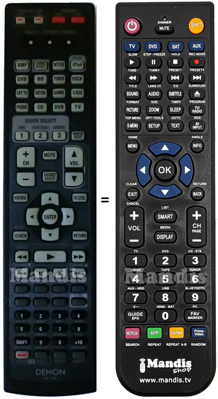 Télécommande équivalente Denon RC1146