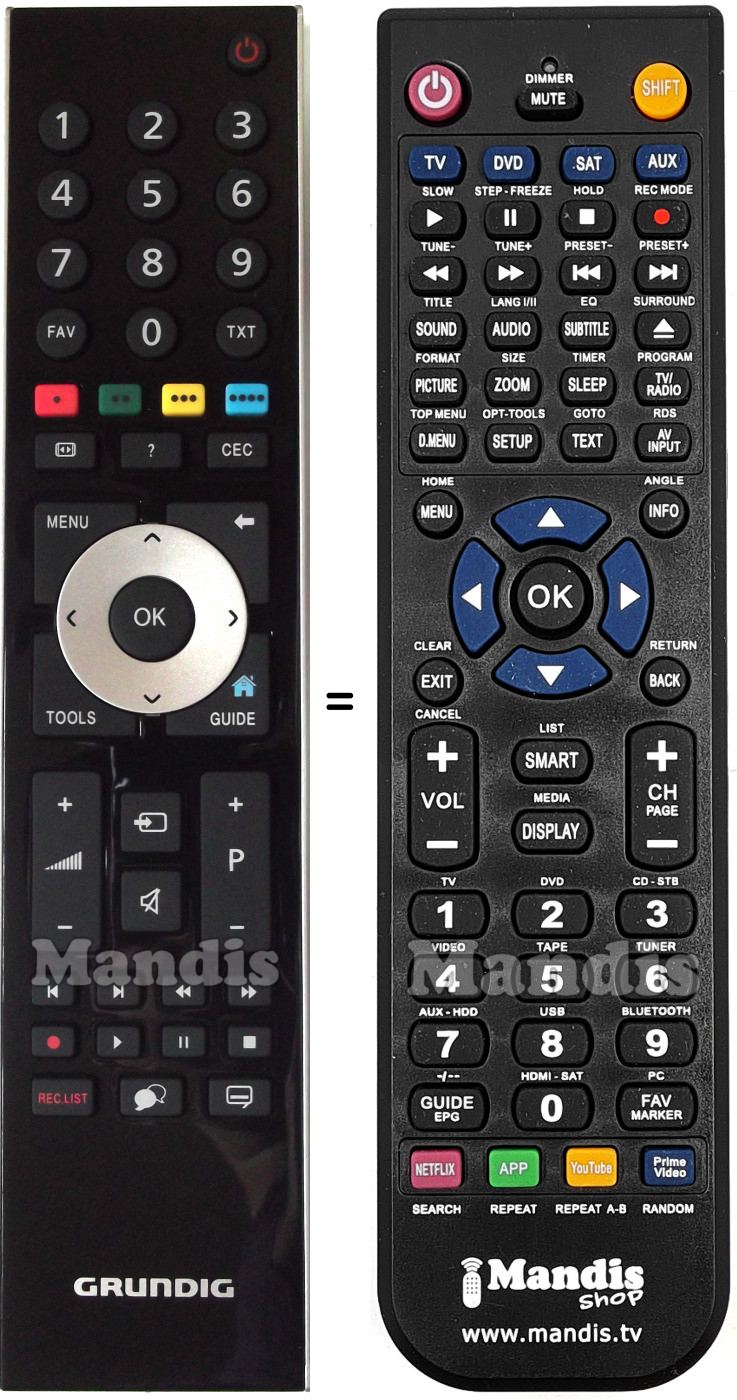 Replacement remote control Grundig TP6