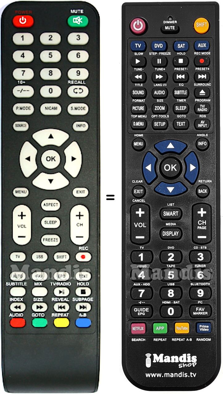 Télécommande équivalente HANTAREX LCD 32REA-FHD