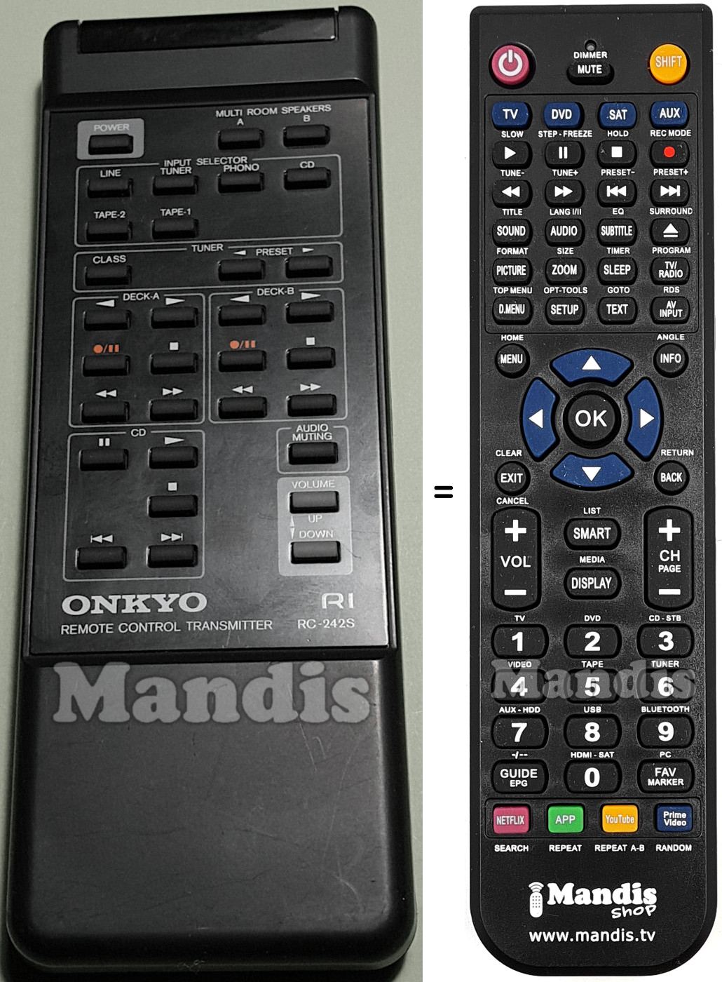 Replacement remote control Onkyo RC-242S