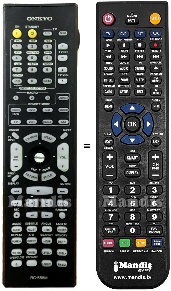 Replacement remote control Onkyo RC-588M