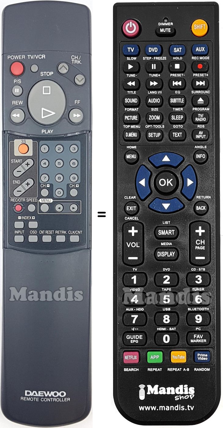 Télécommande équivalente Supra REMCON1748