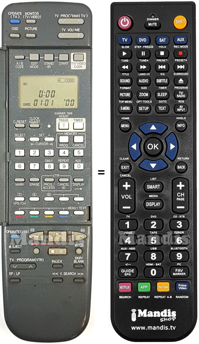 Télécommande équivalente JVC REMCON2126