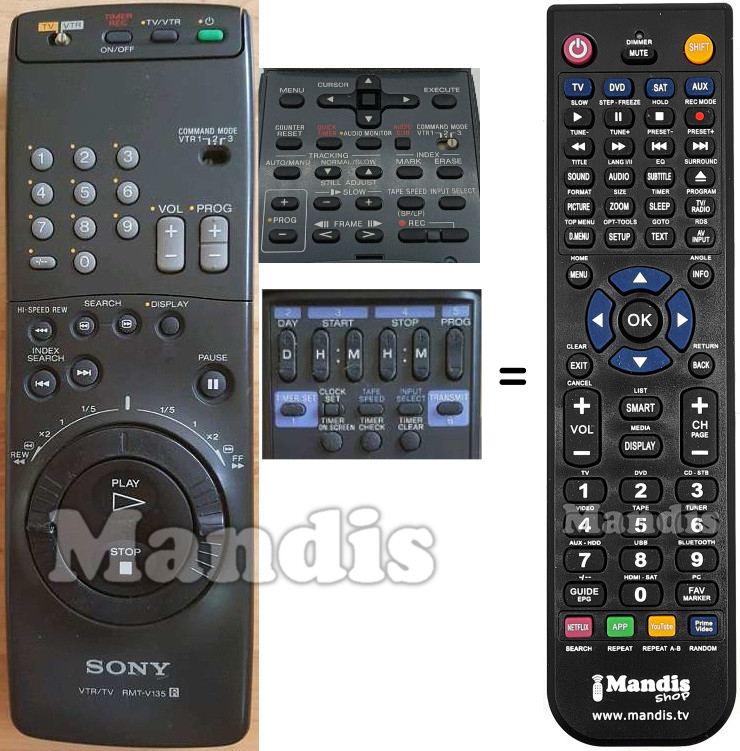 Replacement remote control Sony RMT-V135