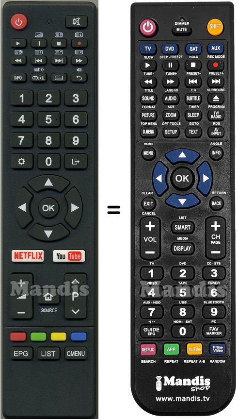 Replacement remote control Brandt RM-C3312