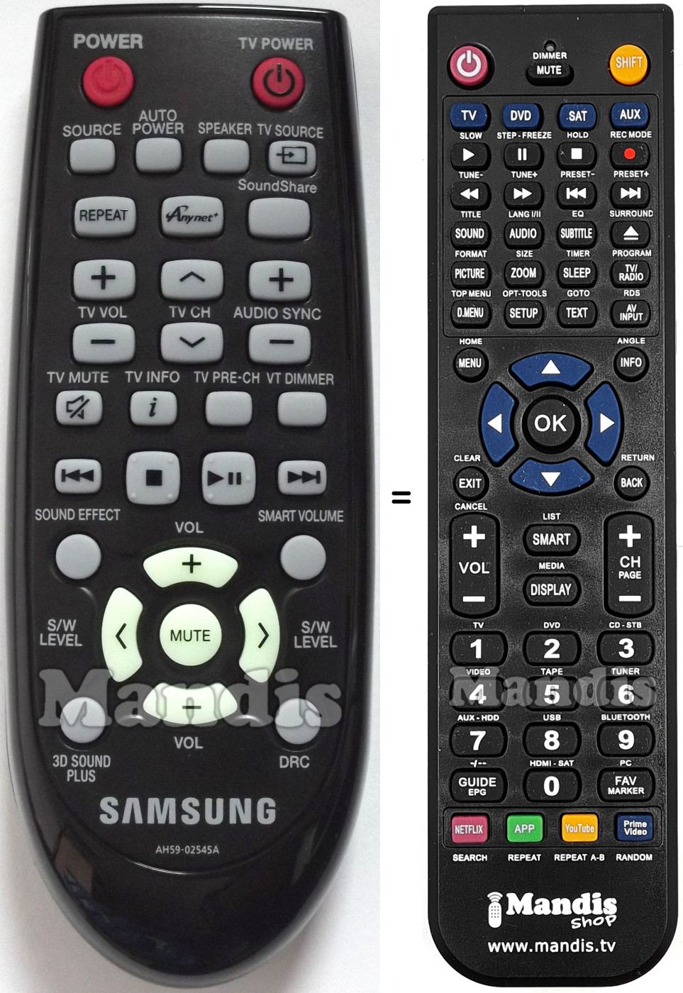 Replacement remote control Samsung AH59-02545A