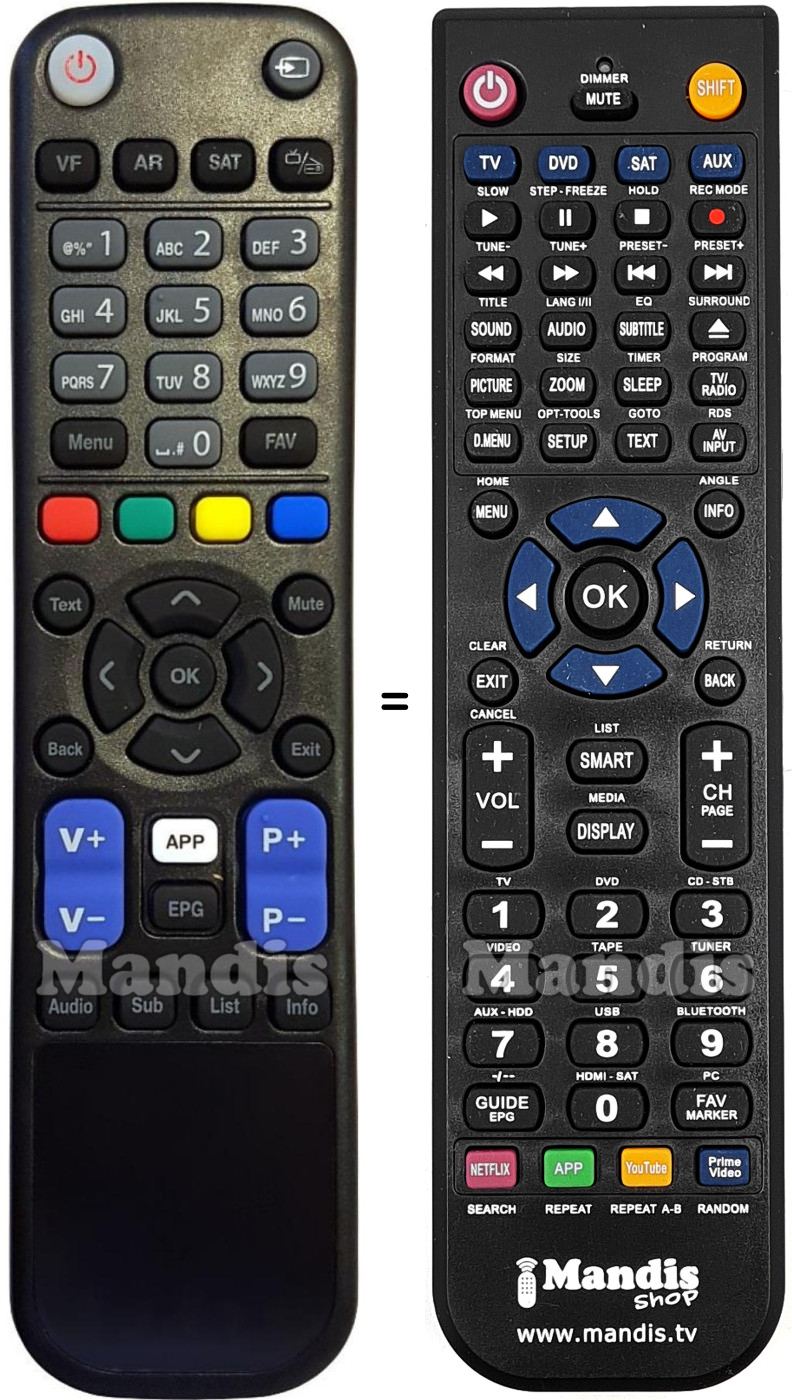Replacement remote control TS9011HD