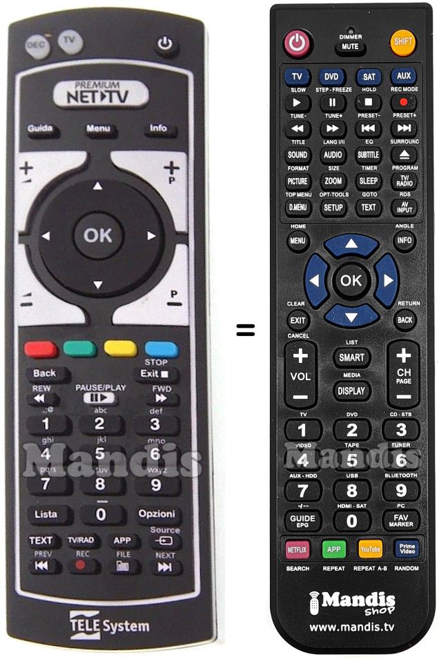 T&eacute;l&eacute;commande &eacute;quivalente REMCON078