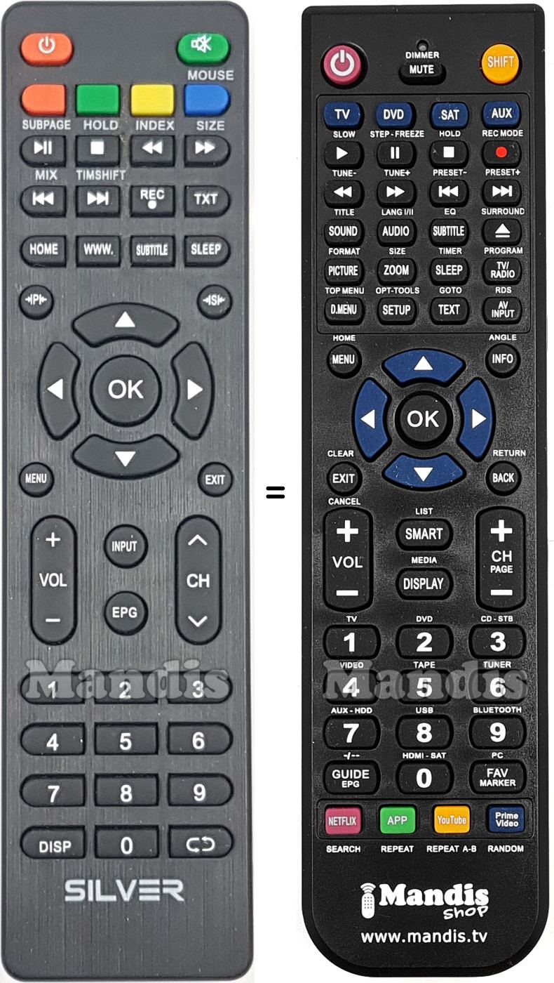 Replacement remote control SILVER IPLE32-6