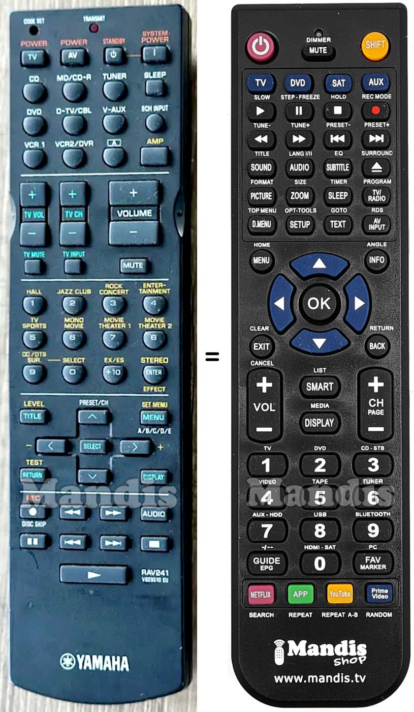 Replacement remote control Yamaha RAV241
