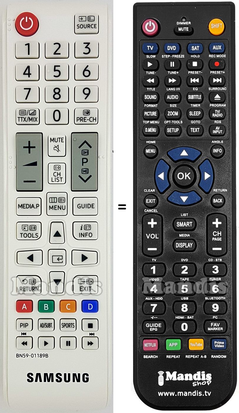 Télécommande équivalente Samsung BN59-01189B