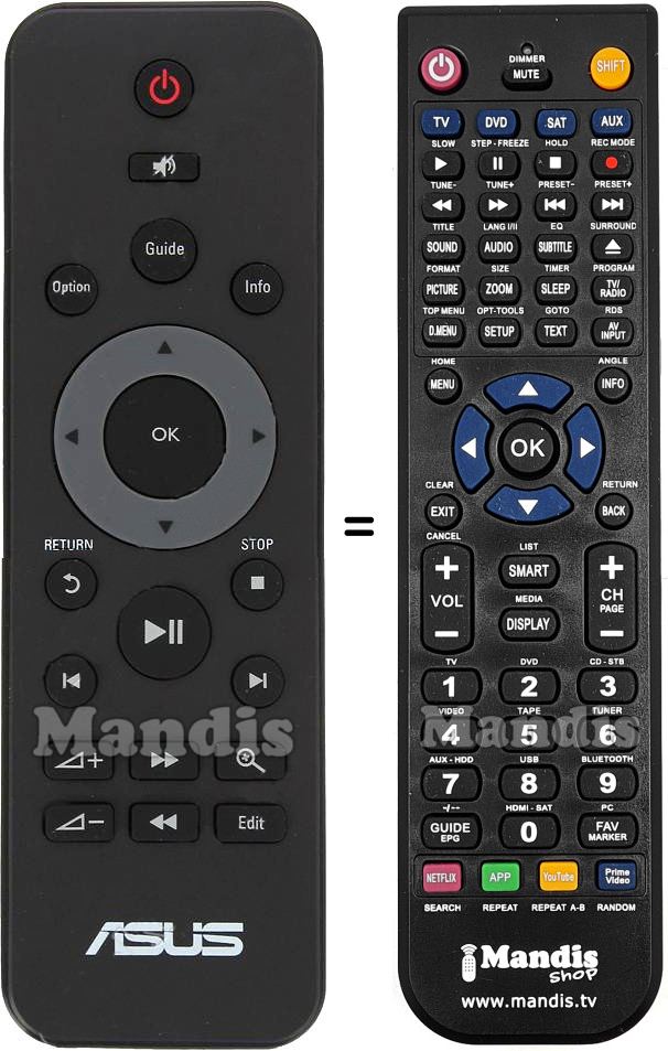 T&eacute;l&eacute;commande &eacute;quivalente ASUS OPLAY MINI V2