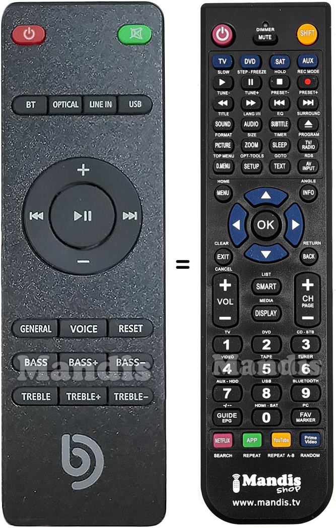 T&eacute;l&eacute;commande &eacute;quivalente bomaker Odine I