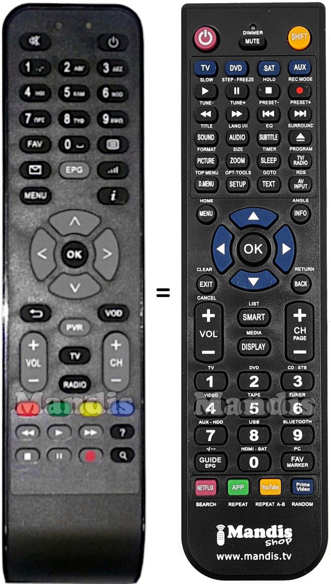Replacement remote control KAON MEDIA NS 1110