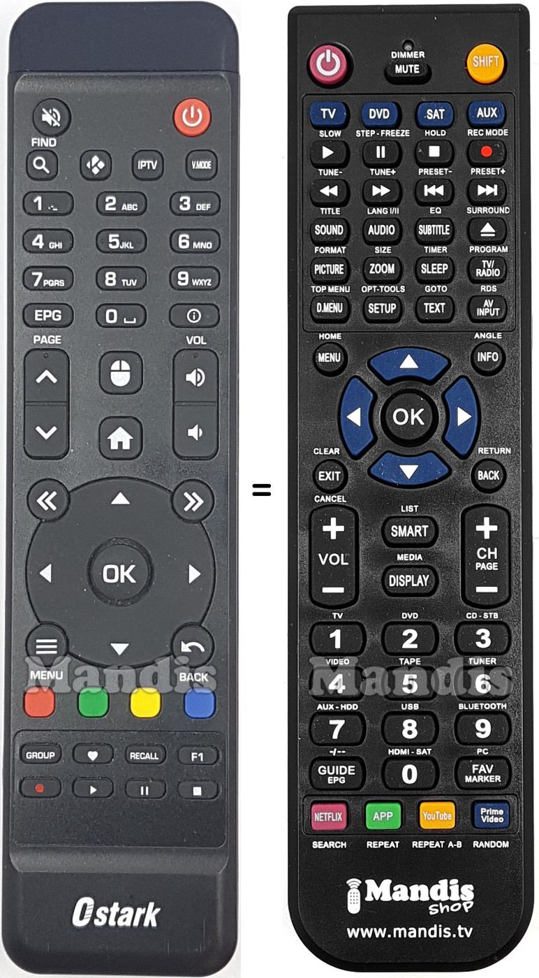 T&eacute;l&eacute;commande &eacute;quivalente OST001