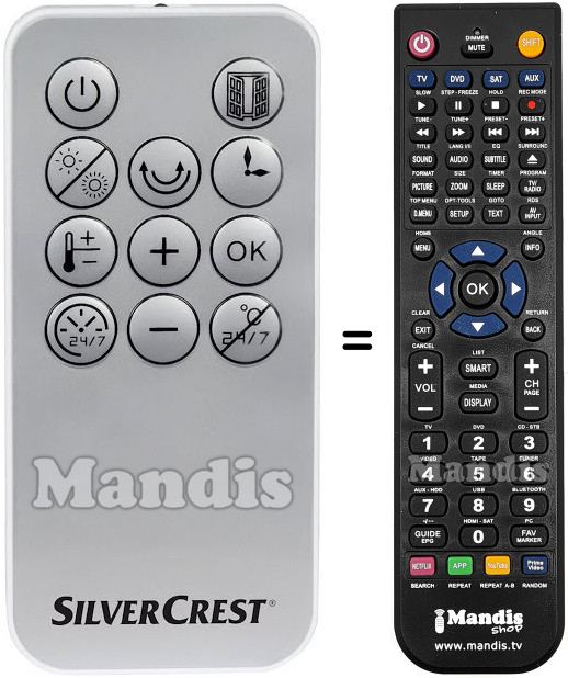 Replacement remote control Silvercrest SKWH 2000 A1