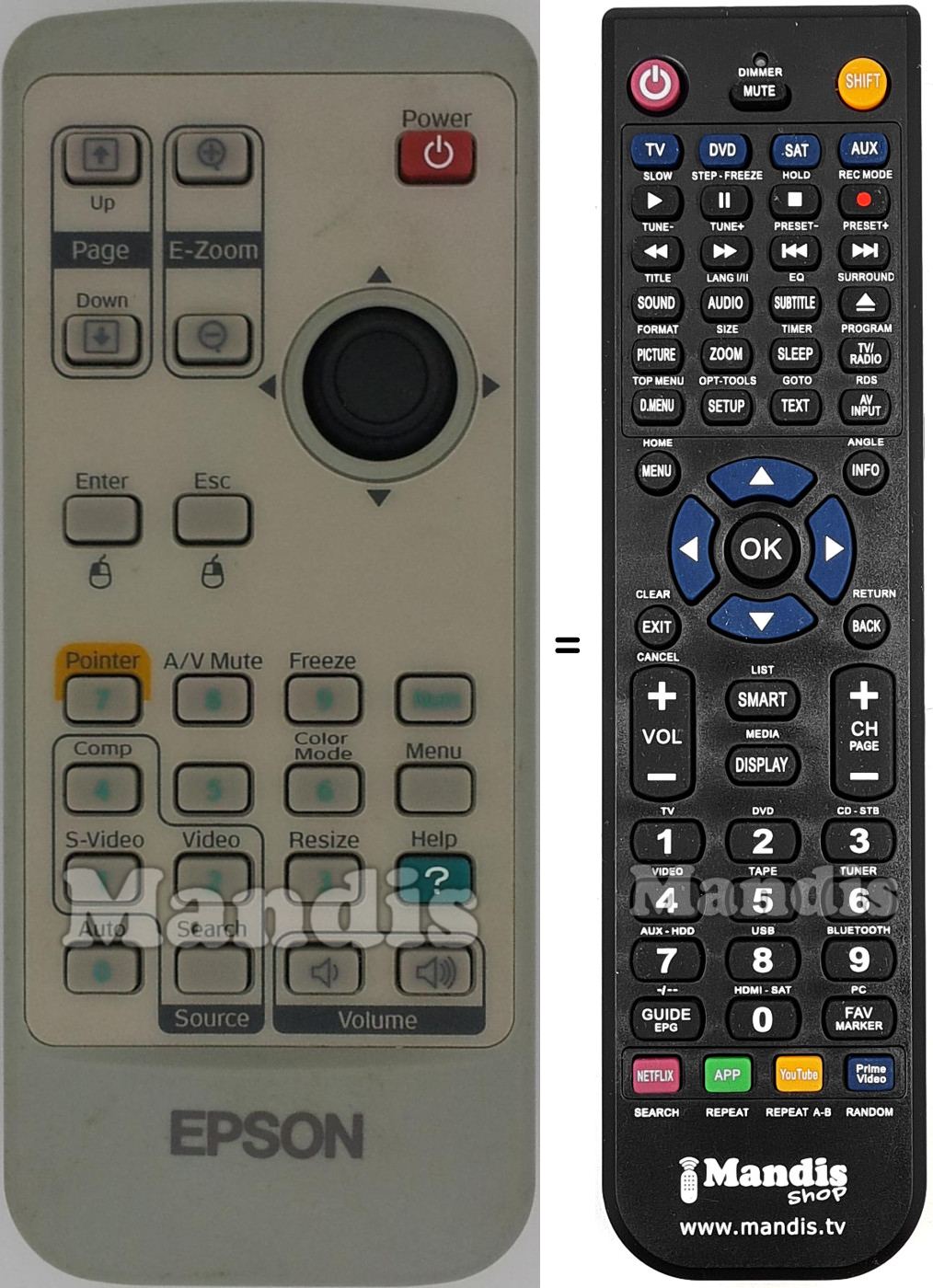 Replacement remote control Epson EMP-S4