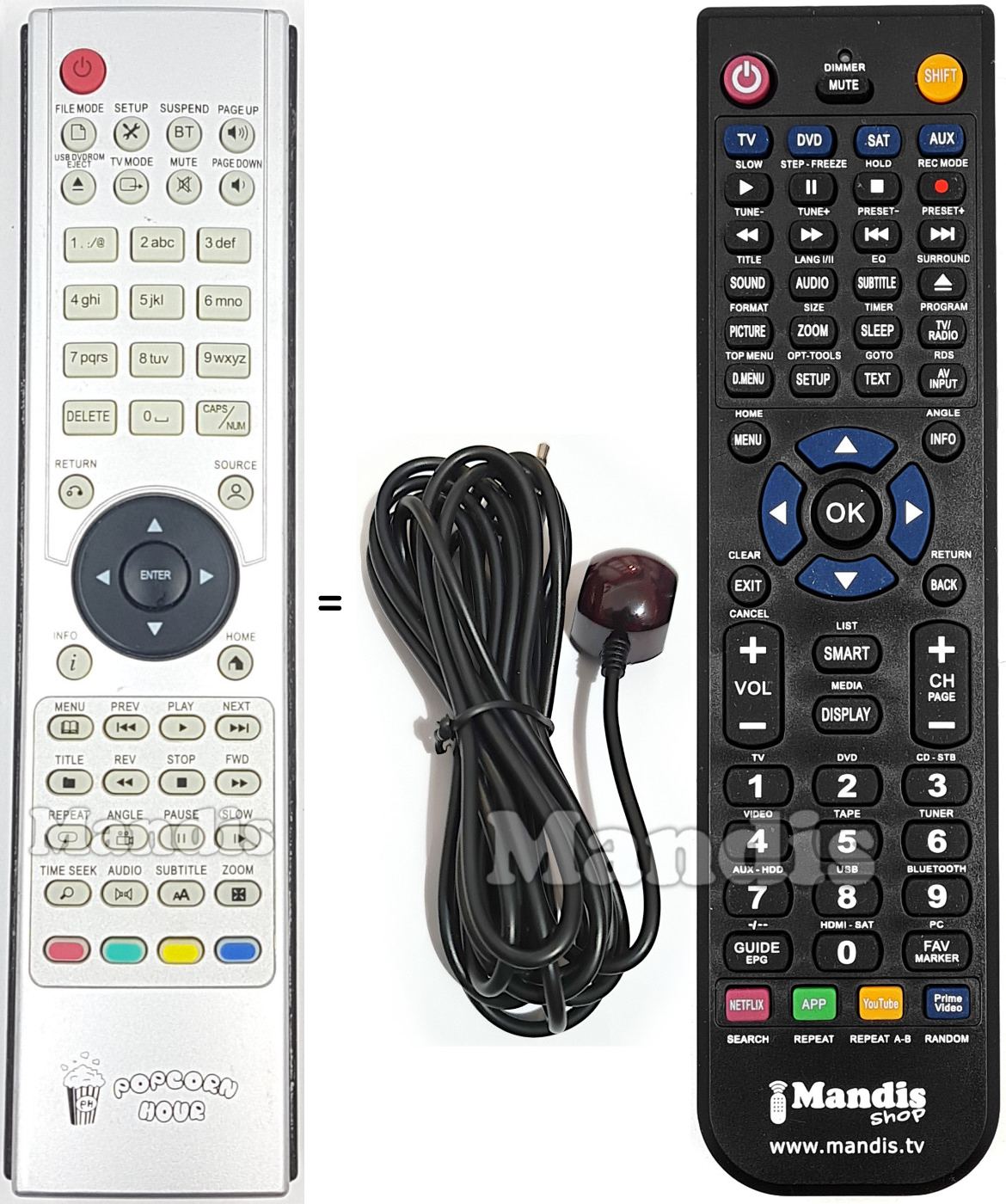 Replacement remote control Popcorn Hour IRK-200