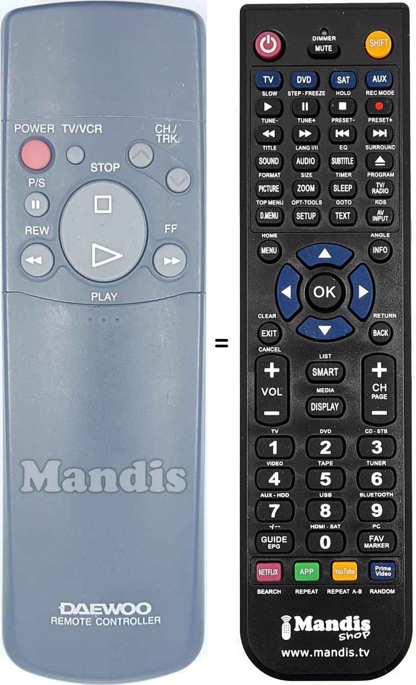 Télécommande équivalente DAE003