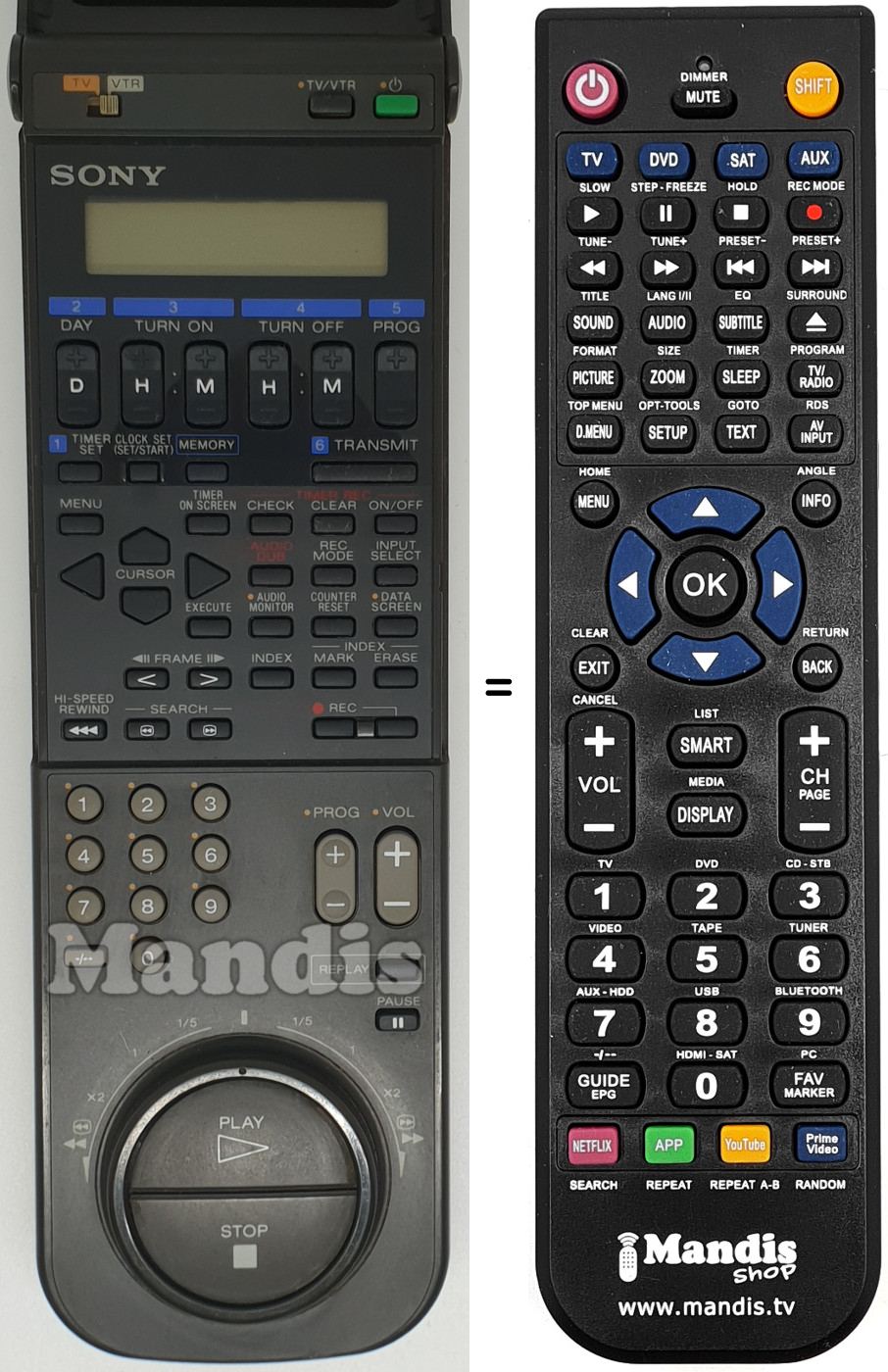 Télécommande équivalente RMT-V118