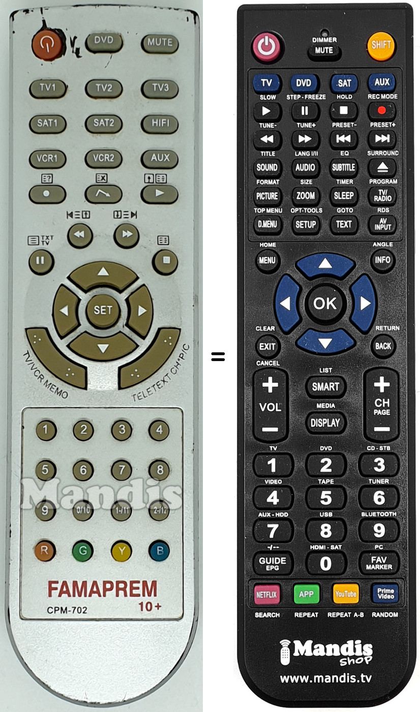 T&eacute;l&eacute;commande &eacute;quivalente CPM-702