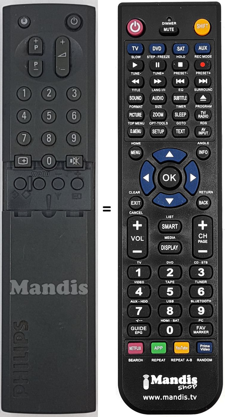 Télécommande équivalente RC907601G