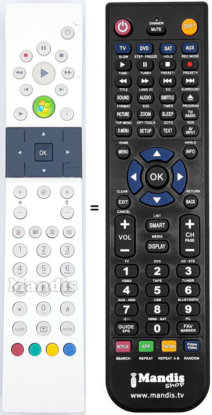 Télécommande équivalente RC1974500-00